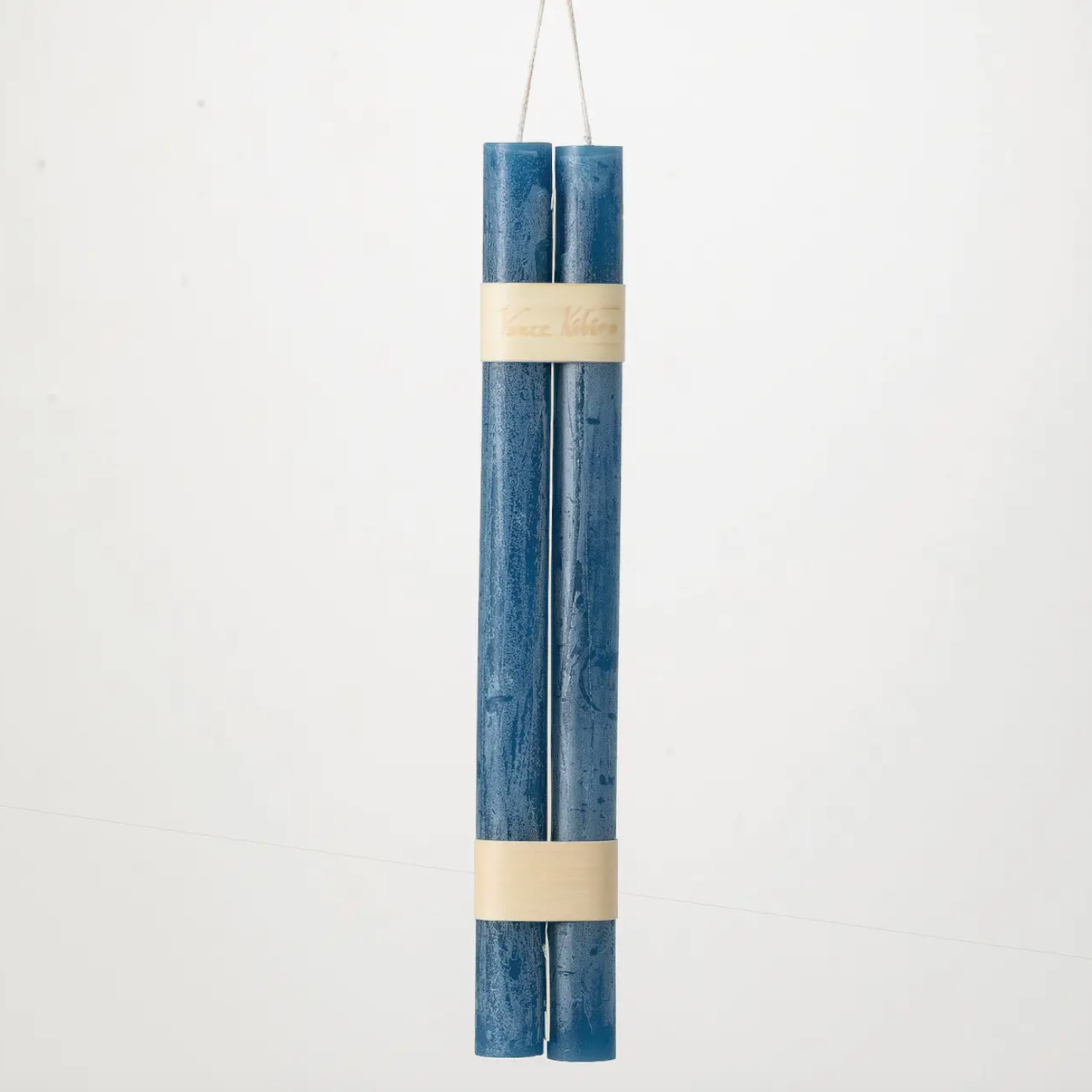 ENGLISH BLUE HANGING TAPER CANDLES SET OF 2
