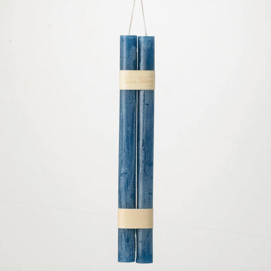 ENGLISH BLUE HANGING TAPER CANDLES SET OF 2