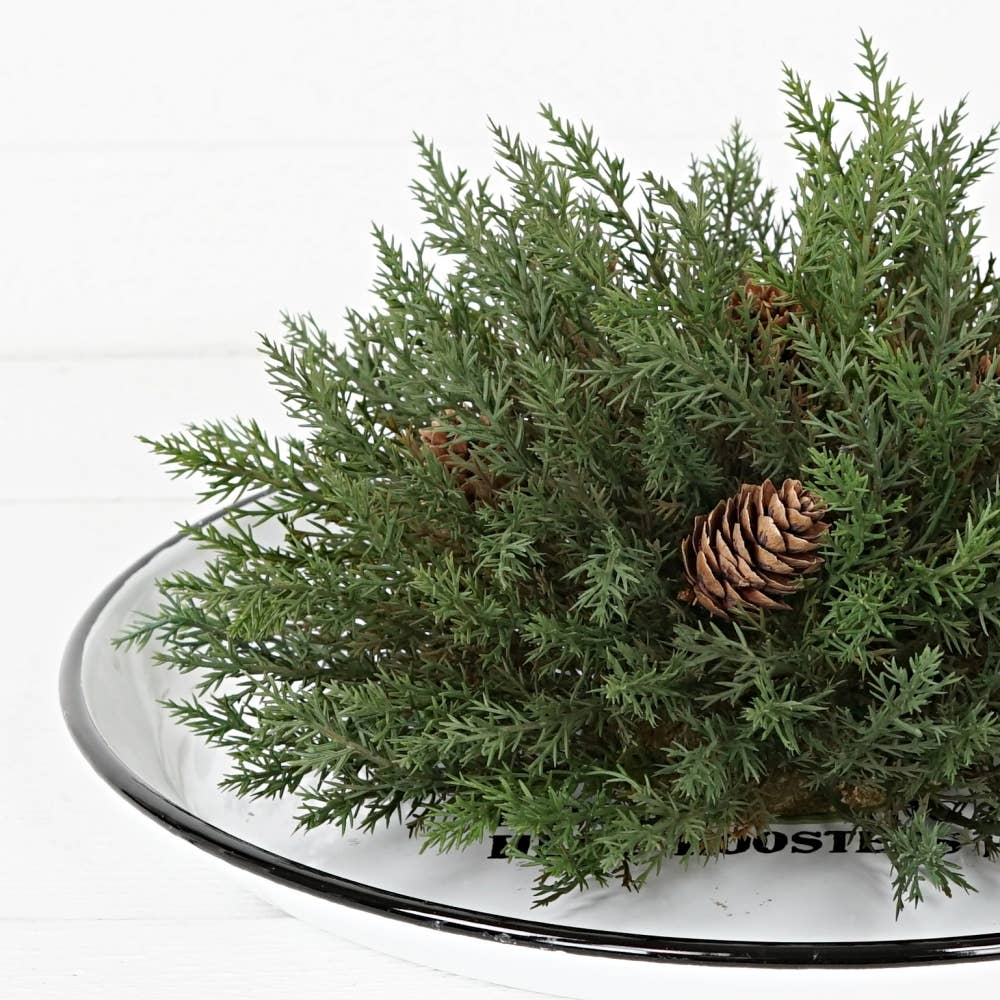 Half Sphere-Dark green Thyme pine w/ birchcones