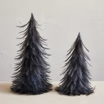 Feather Trees, Navy, Set of 2
