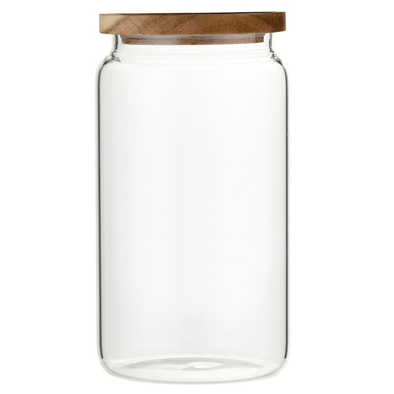 Glass Coffee Canisters with Wood Lids - Set of 4, 84oz