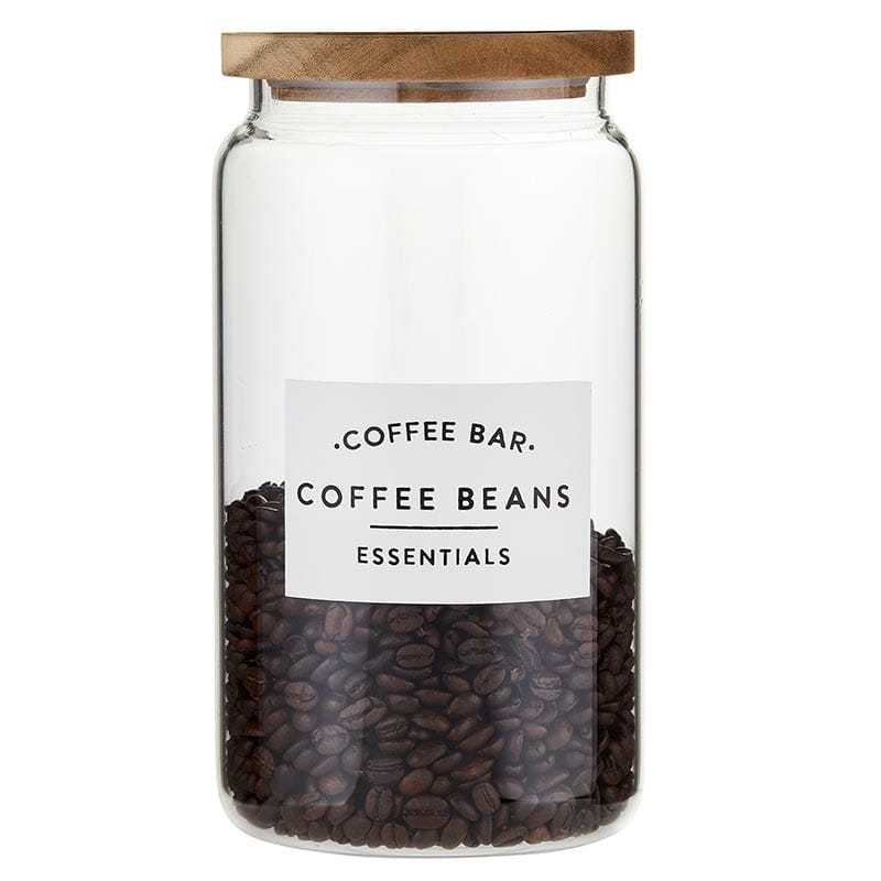 Glass Coffee Canisters with Wood Lids - Set of 4, 84oz