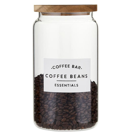 Glass Coffee Canisters with Wood Lids - Set of 4, 84oz