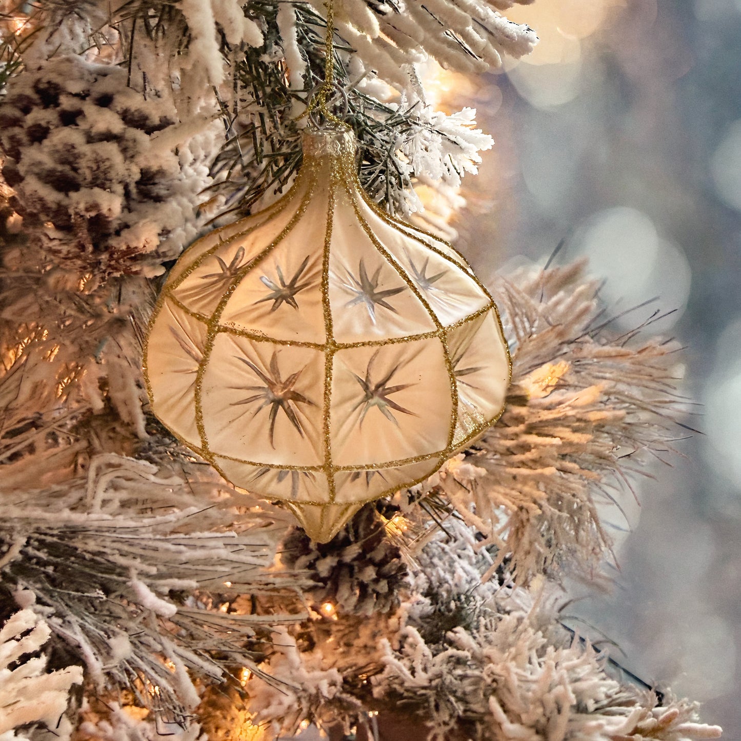 Mercury Glass Ornaments - Vintage Ball & Onion Set, 4"