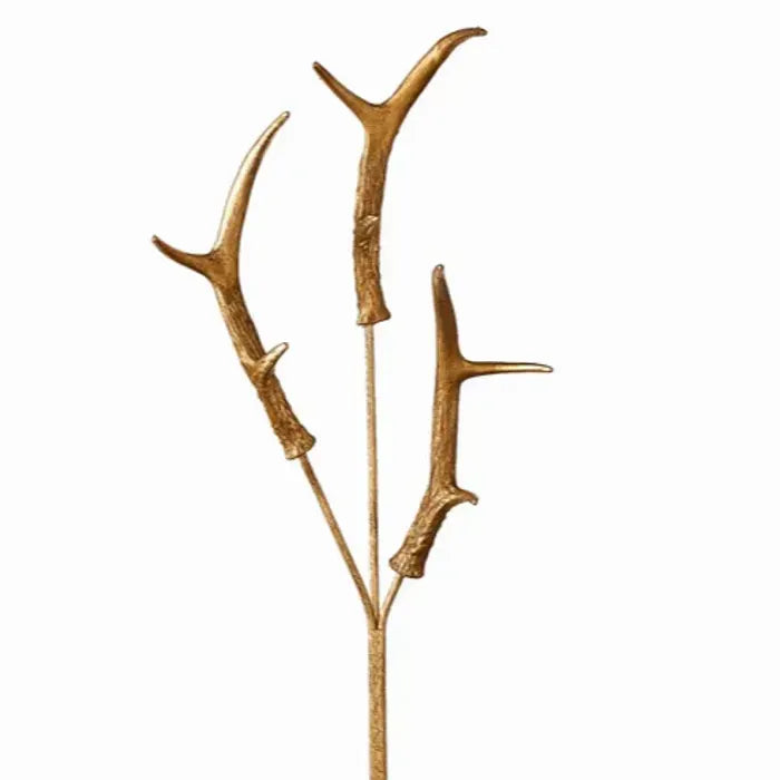 33" Gold Antler Spray – Metallic Christmas Tree Pick by Raz Imports