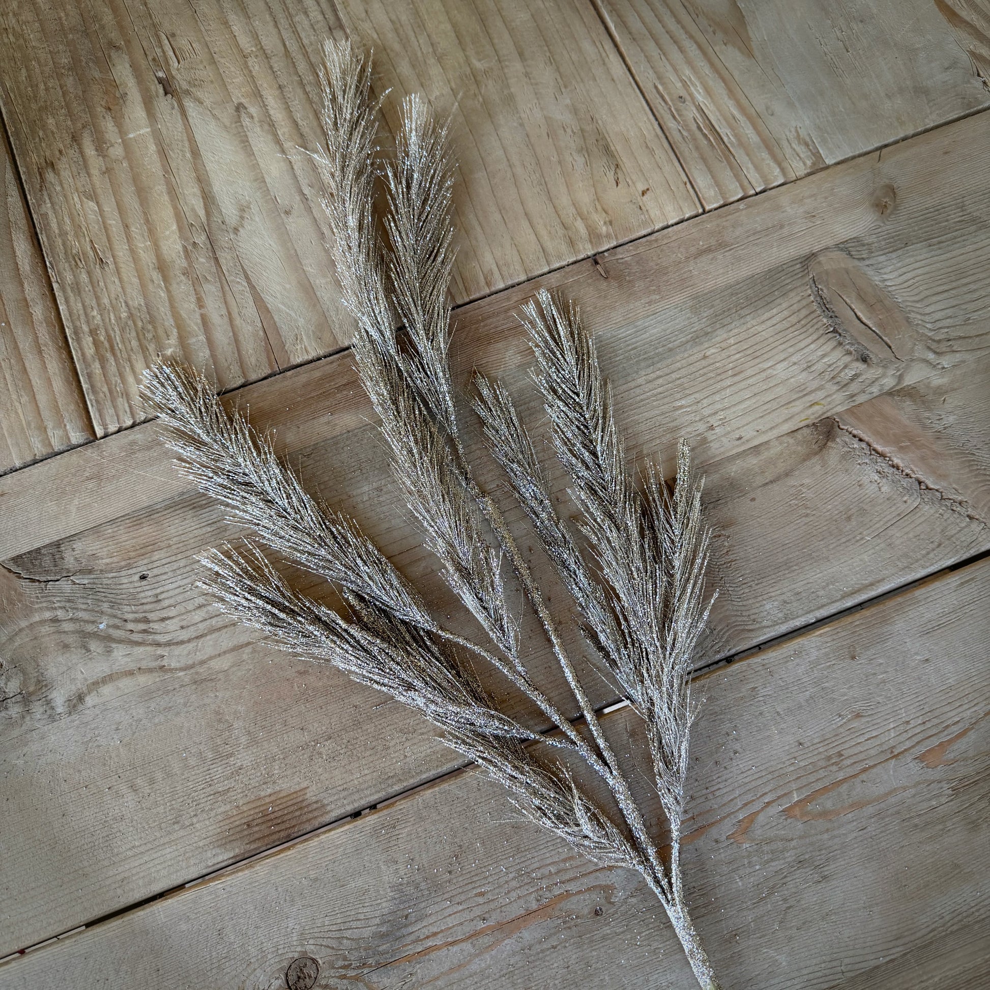 33" Gold Glitter Frond