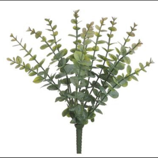 Green & Gray Soft Eucalyptus Bush 15" - 12 Stems Artificial Greenery