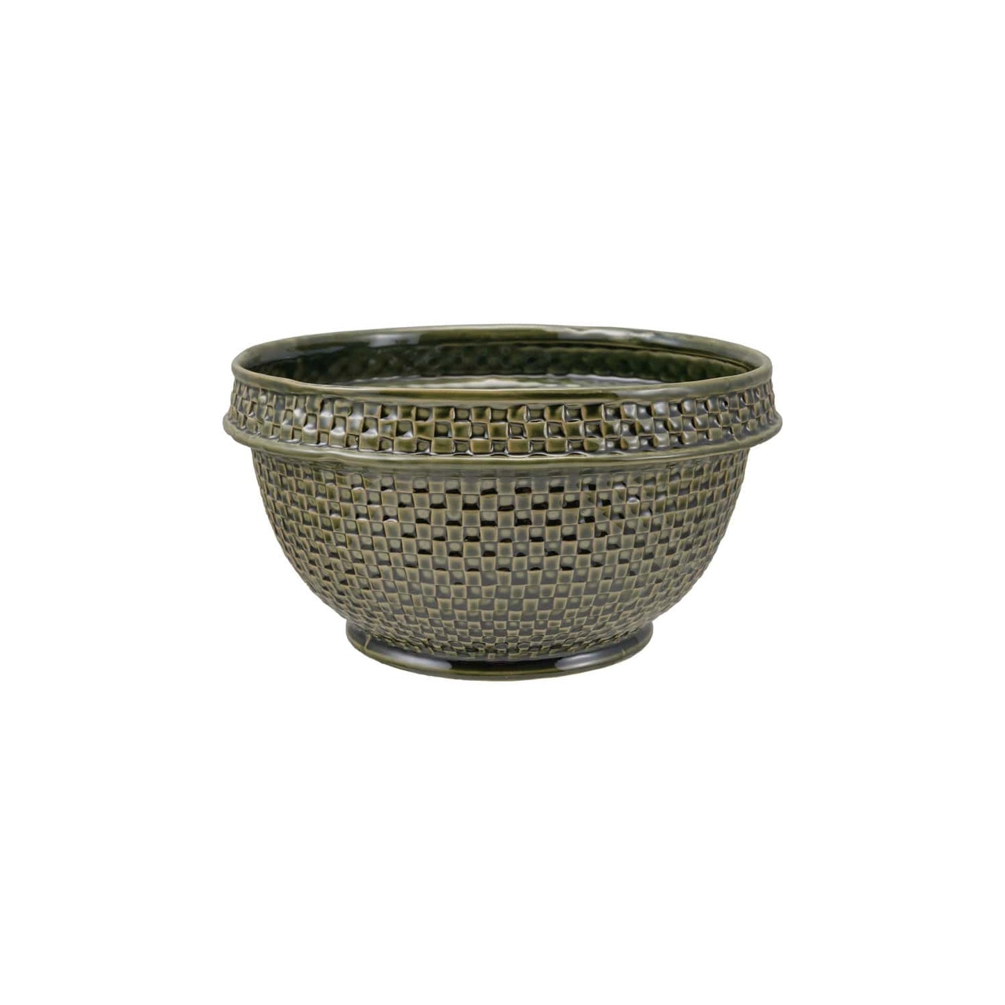 Green basket weave bowl