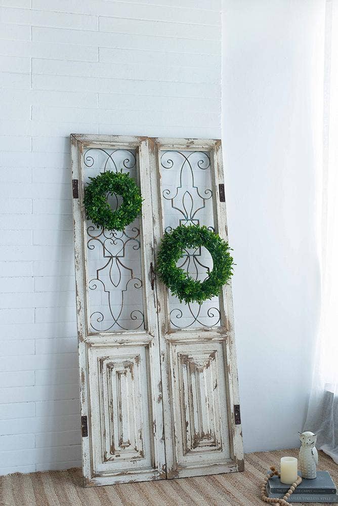 Greenery Wreath Set of 2 - 16" & 12" Artificial Faux Floral Greenery