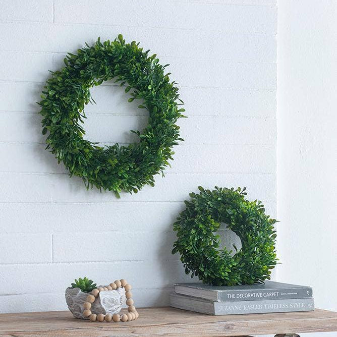 Greenery Wreath Set of 2 - 16" & 12" Artificial Faux Floral Greenery