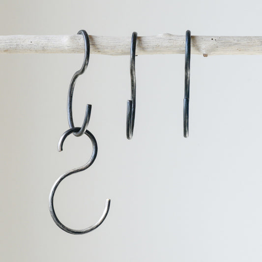 Hand-Forged Iron S-Hook – 6-1/4" Decorative Hanging Hook