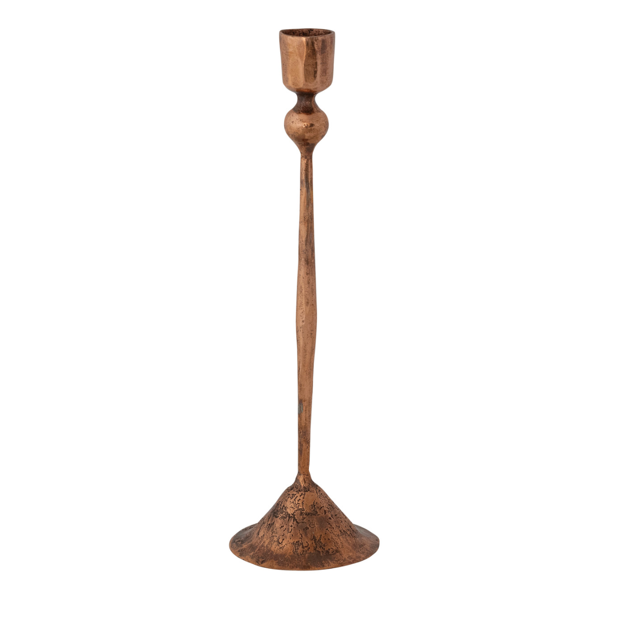 Hand-Forged Iron Taper Candle Holder | Antique Copper Finish