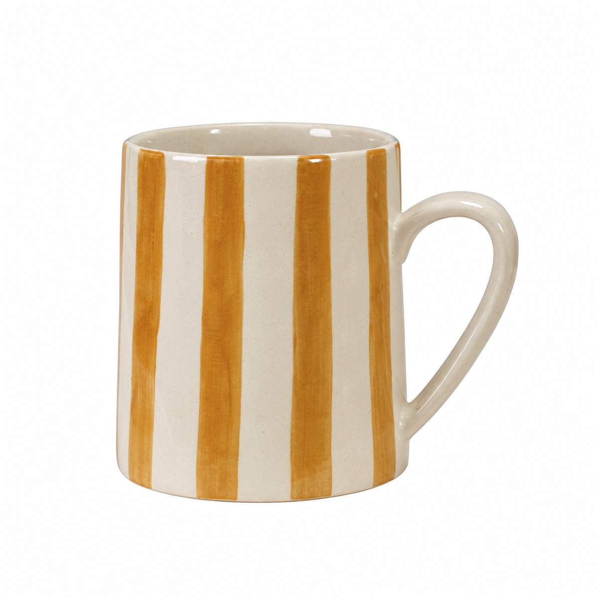 Hand-Painted Stoneware Mug, 14 oz. | Yellow, Blue or Green