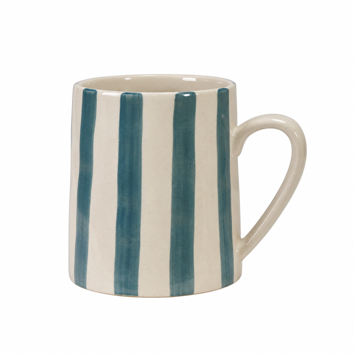 Hand-Painted Stoneware Mug, 14 oz. | Yellow, Blue or Green