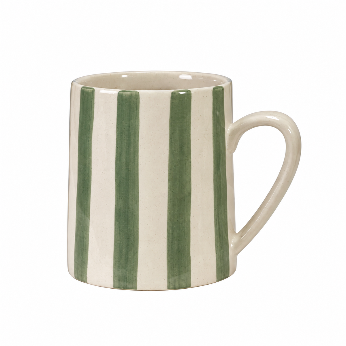 Hand-Painted Stoneware Mug, 14 oz. | Yellow, Blue or Green