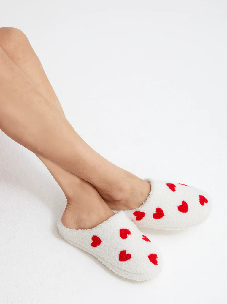 Hearts Slippers – Ivory