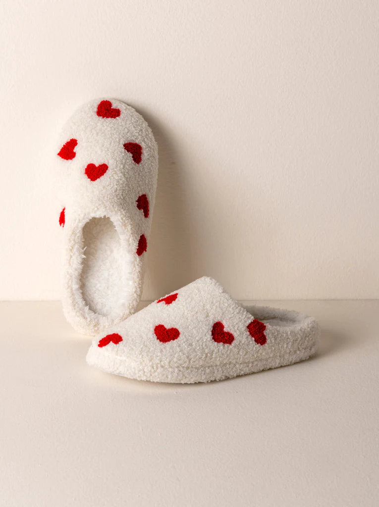 Hearts Slippers – Ivory