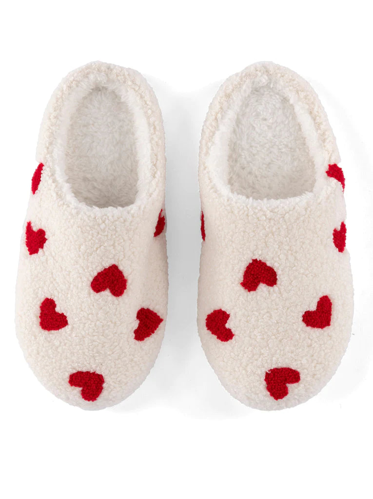 Hearts Slippers – Ivory