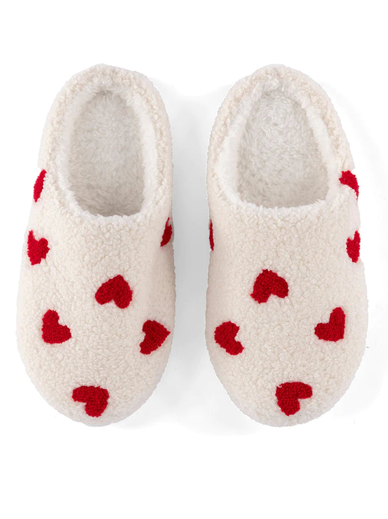 Hearts Slippers – Ivory
