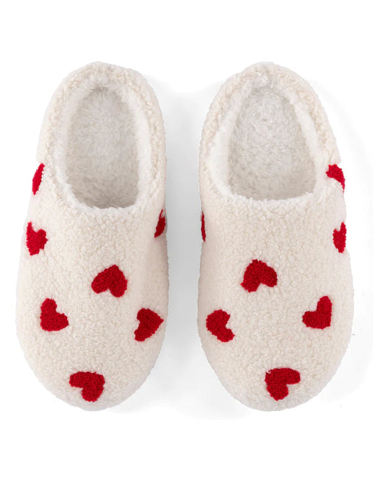 Hearts Slippers – Ivory