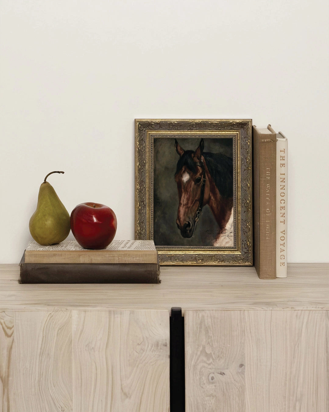 Horse Portrait Framed Art - Ornate Gold-Tone Frame