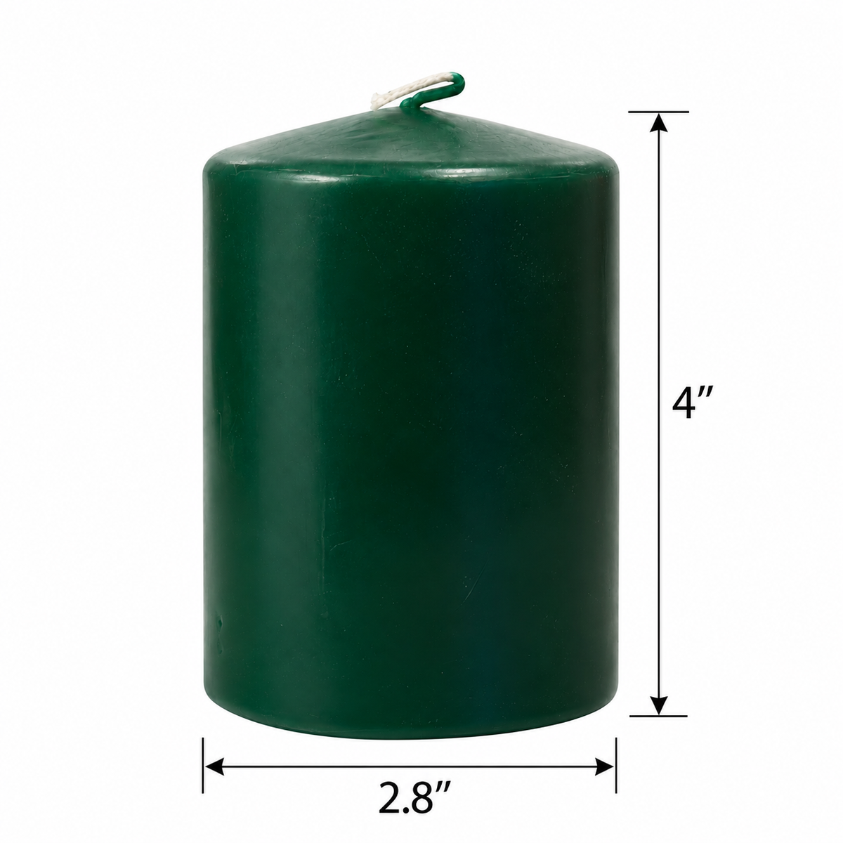 Hunter Green Unscented Pillar Candles - Set of 3 | 4 Size Options