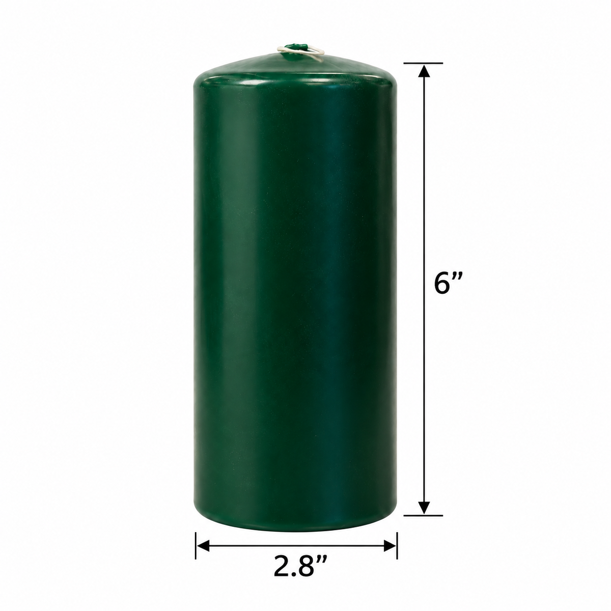 Hunter Green Unscented Pillar Candles - Set of 3 | 4 Size Options
