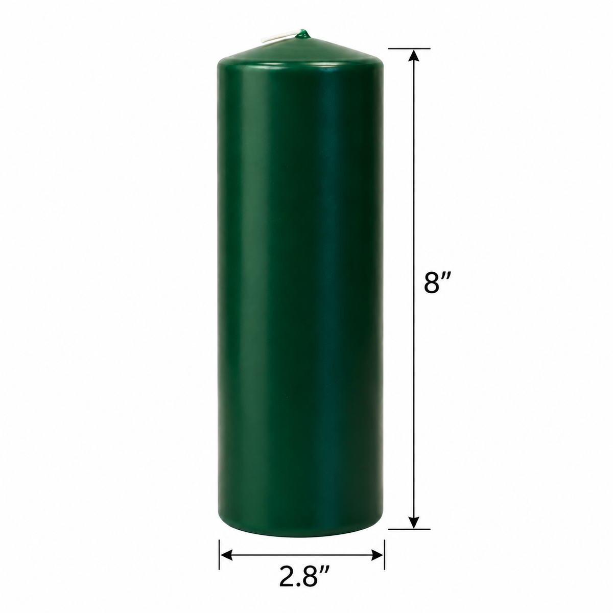 Hunter Green Unscented Pillar Candles - Set of 3 | 4 Size Options