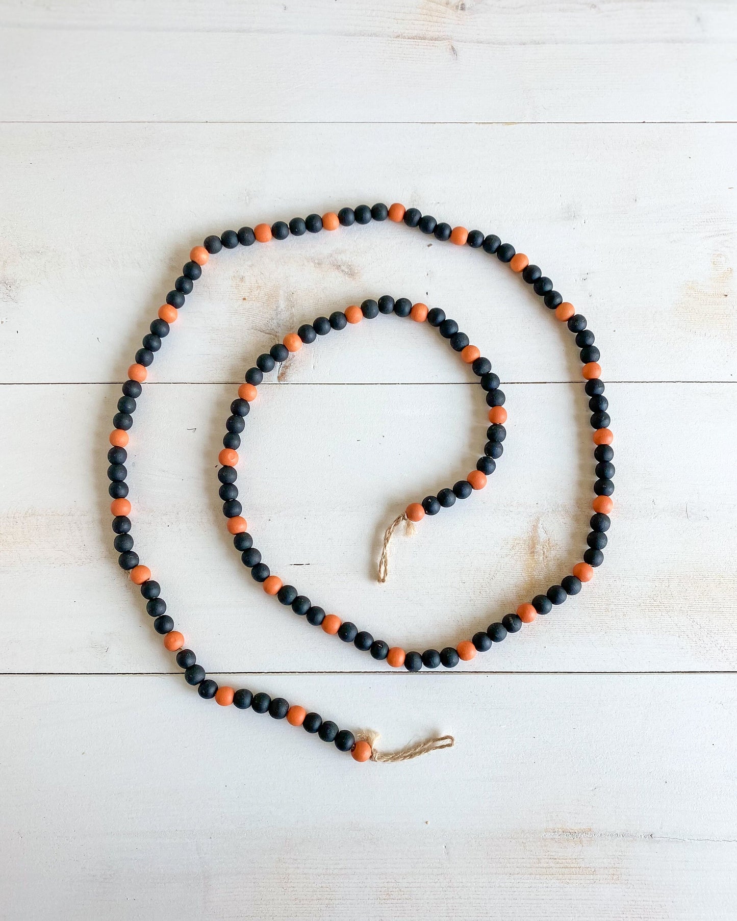 Black and Orange Wood Beaded Garland