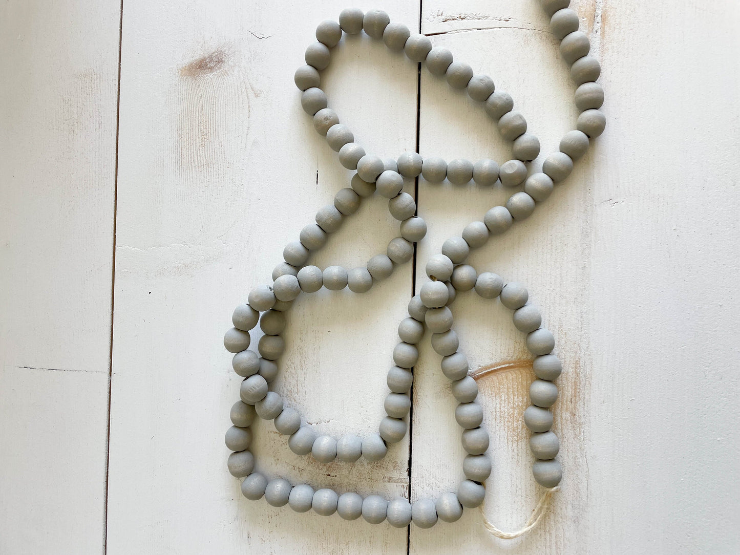 Gray Wood Beaded Garland