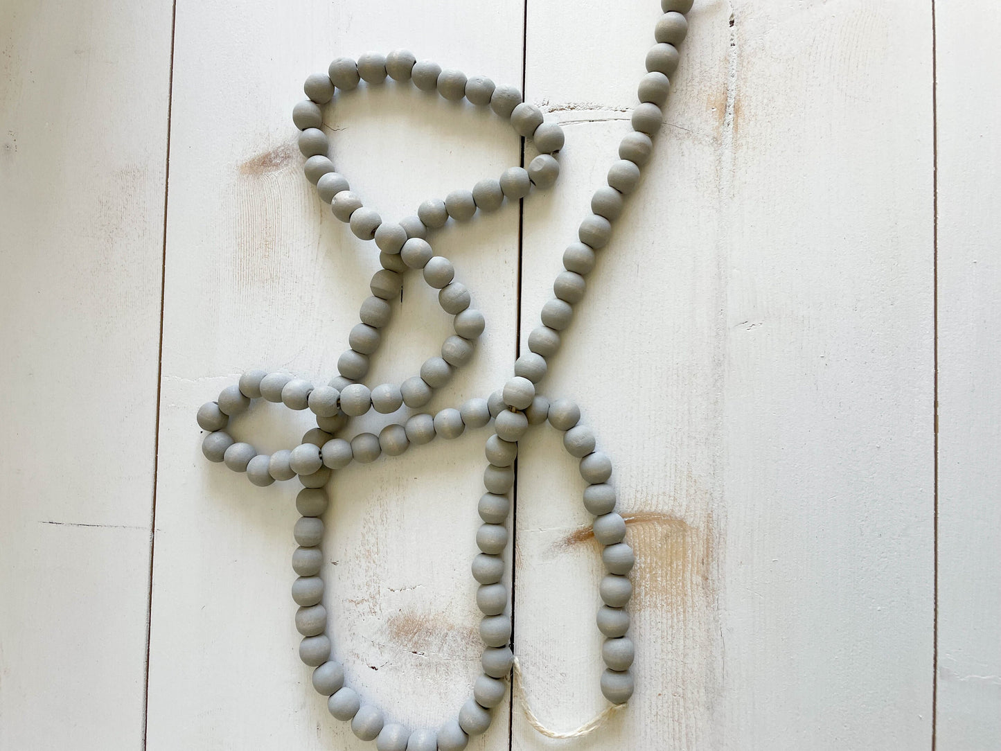 Gray Wood Beaded Garland