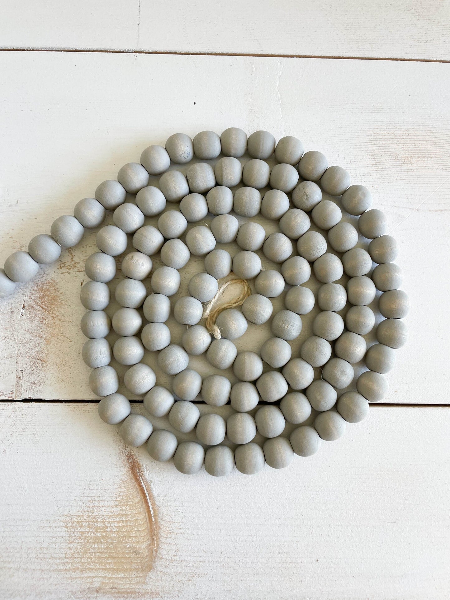 Gray Wood Beaded Garland