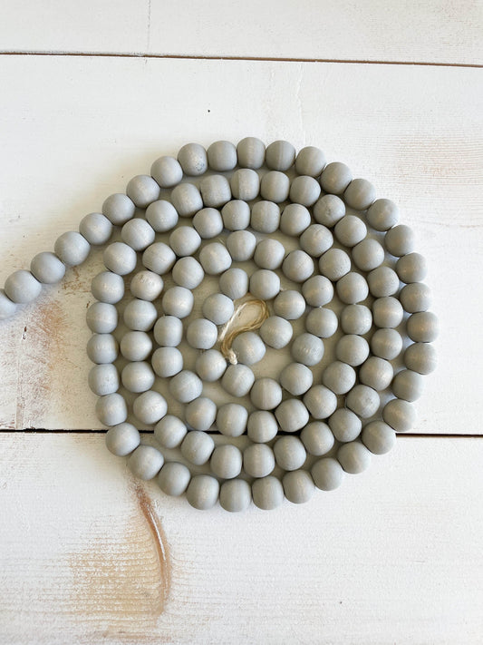 Gray Wood Beaded Garland