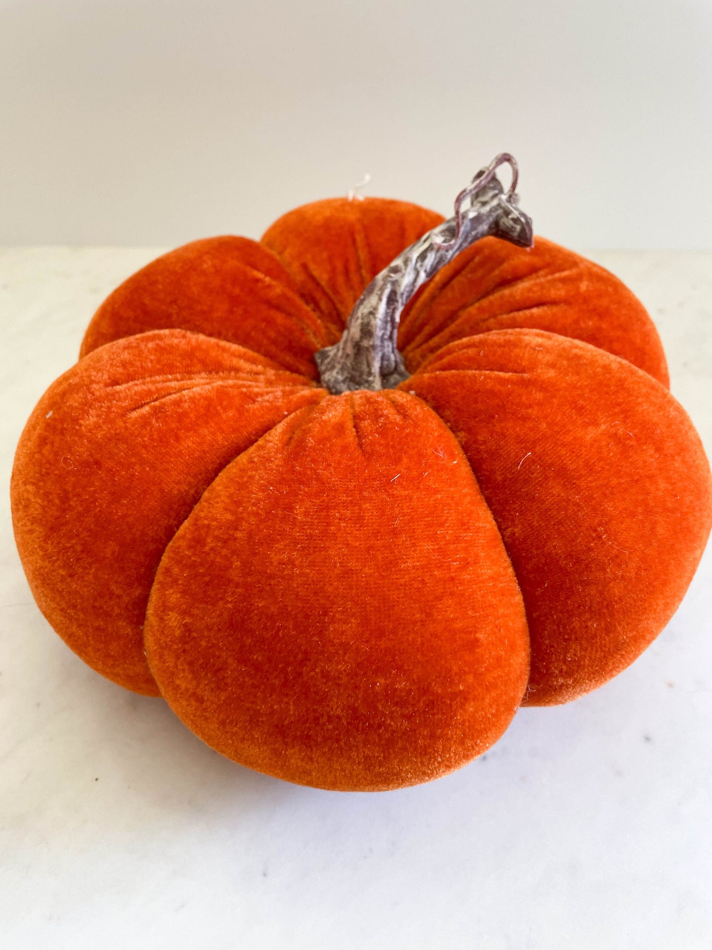 5" Orange Velvet Pumpkin