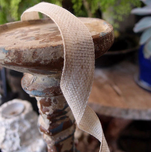 Linen Ribbon - Neutral | 5/8" Width | 25 Yard Roll