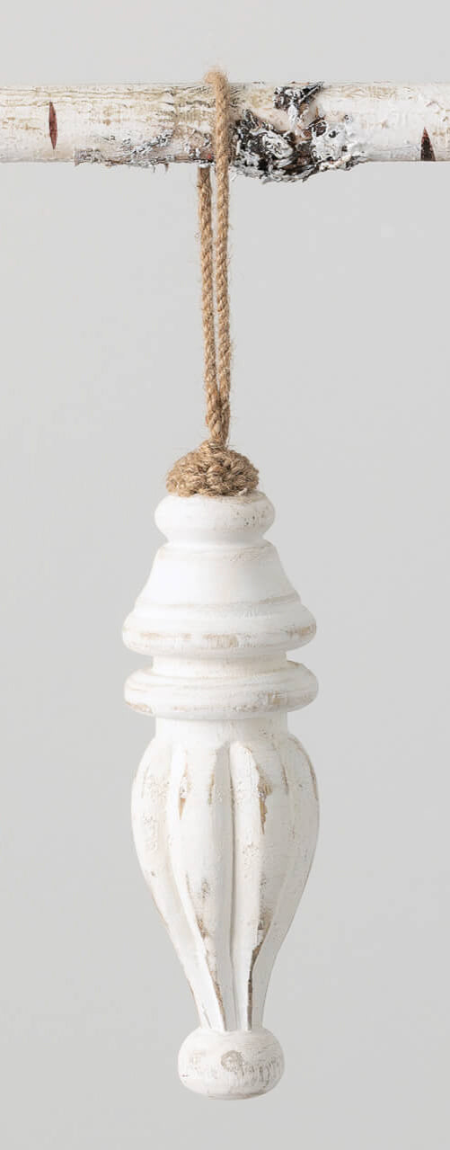 9" White Washed Wood Final Ornament