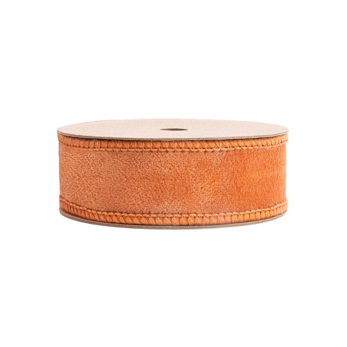1" Orange Velvet Wired Ribbon with Orange Backing | 10 Yard Roll
