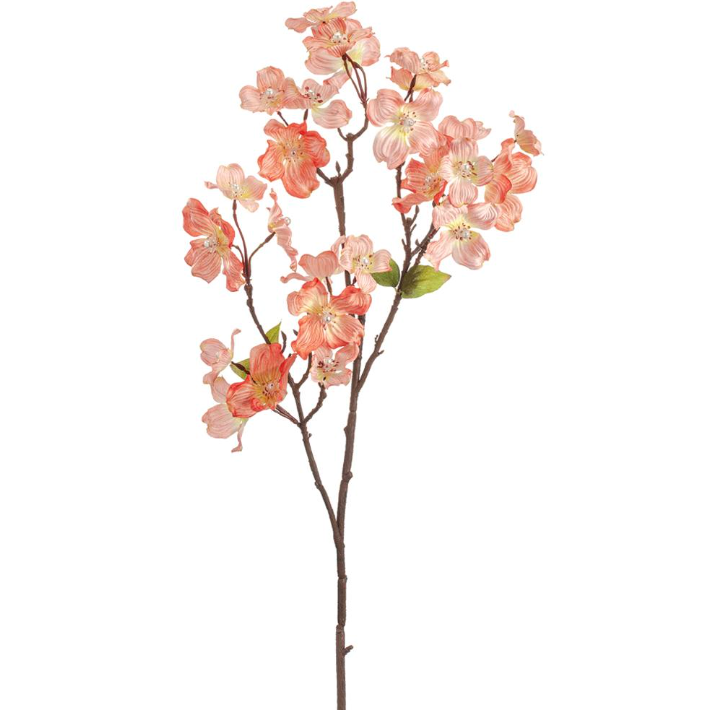 Peachy Pink Dogwood Stem with Pearl 36" 