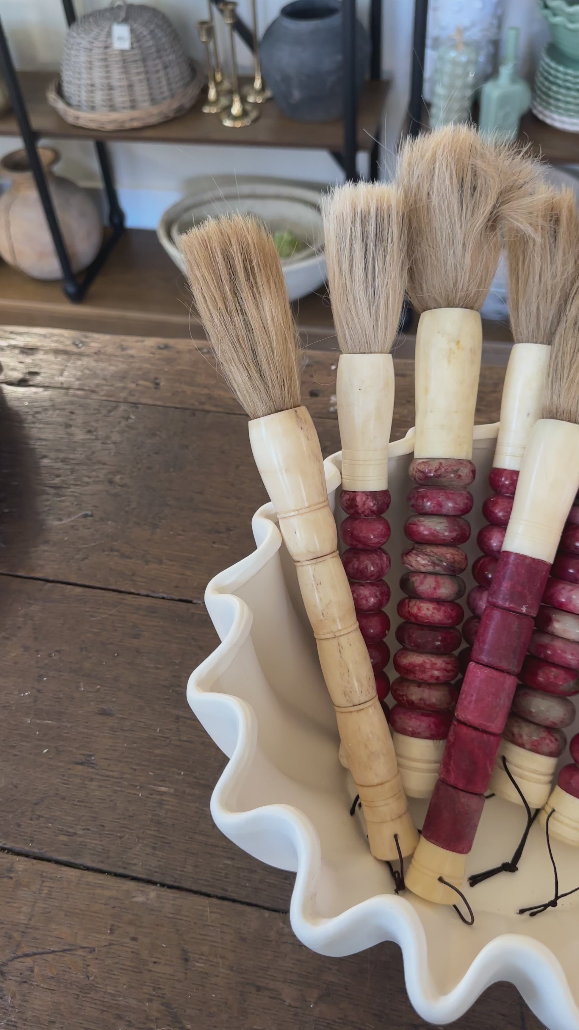 Vintage Red Jade Calligraphy Brush - Different Styles