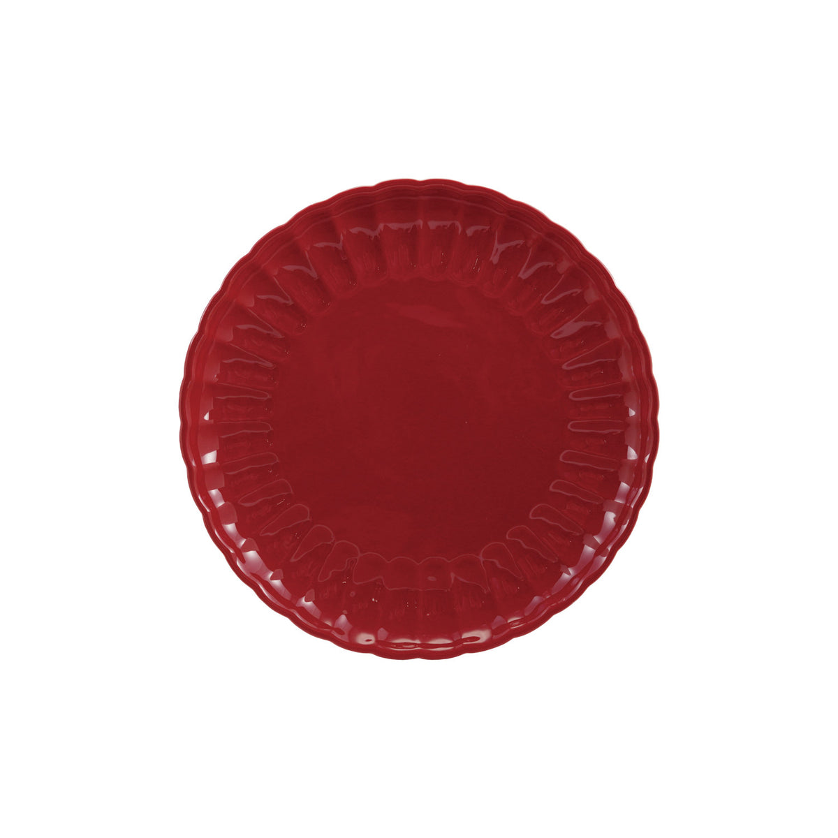 Red Fluted Stoneware Plate - 8" & 11" Size Options