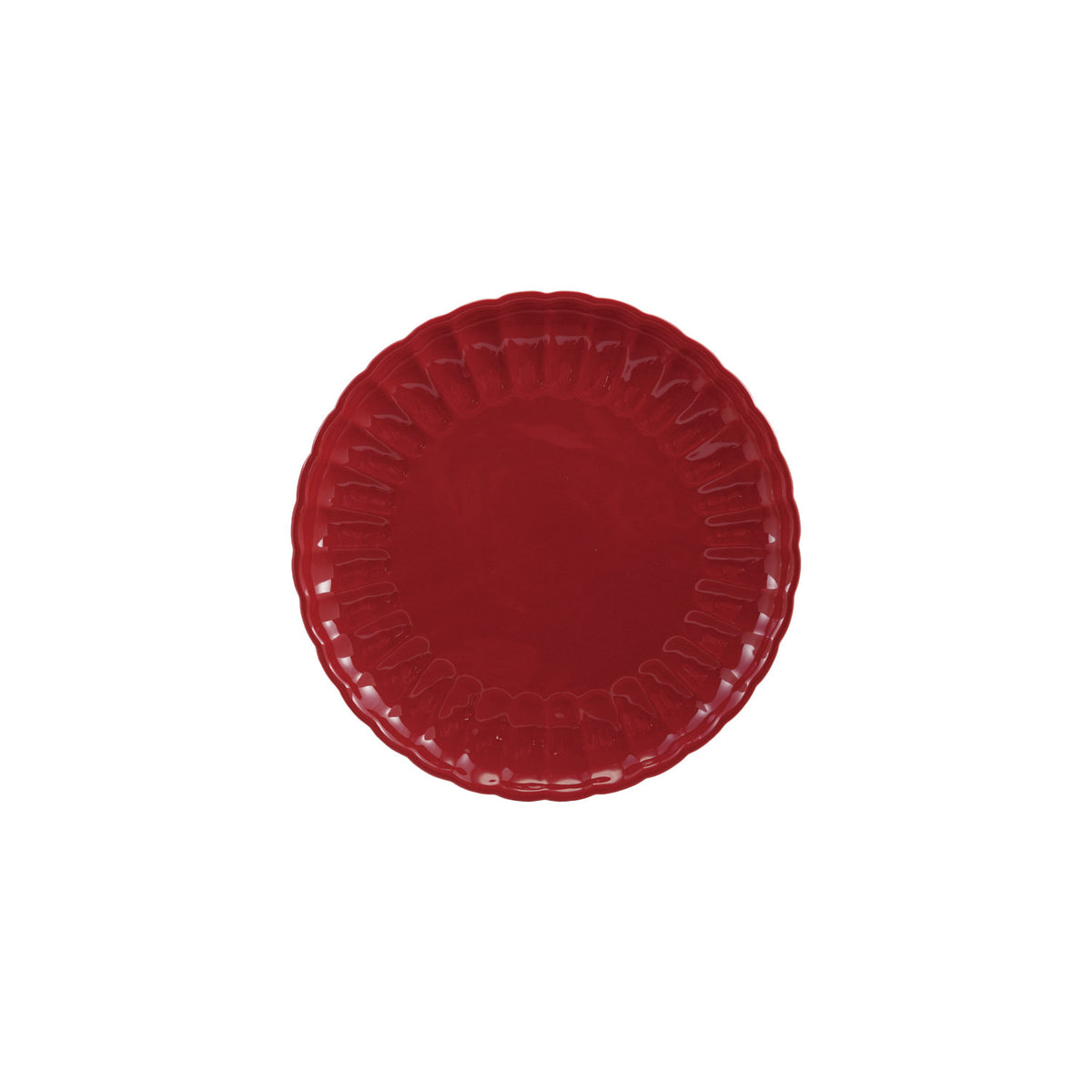 Red Fluted Stoneware Plate - 8" & 11" Size Options