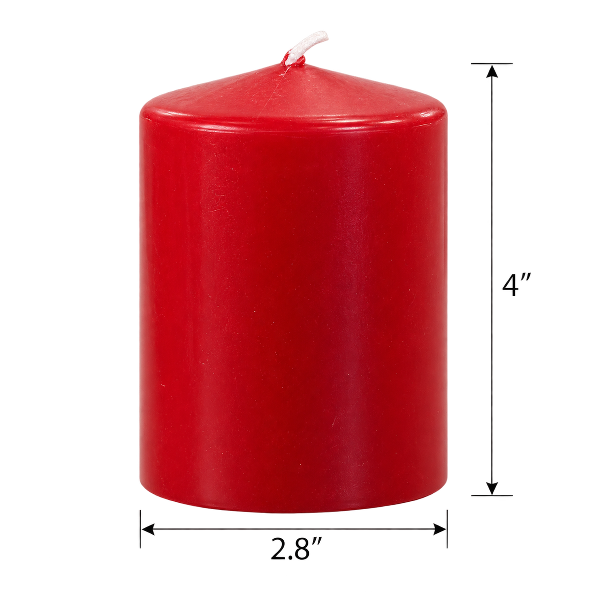 Ruby Red Unscented Pillar Candles - Set of 3 | 4 Size Options