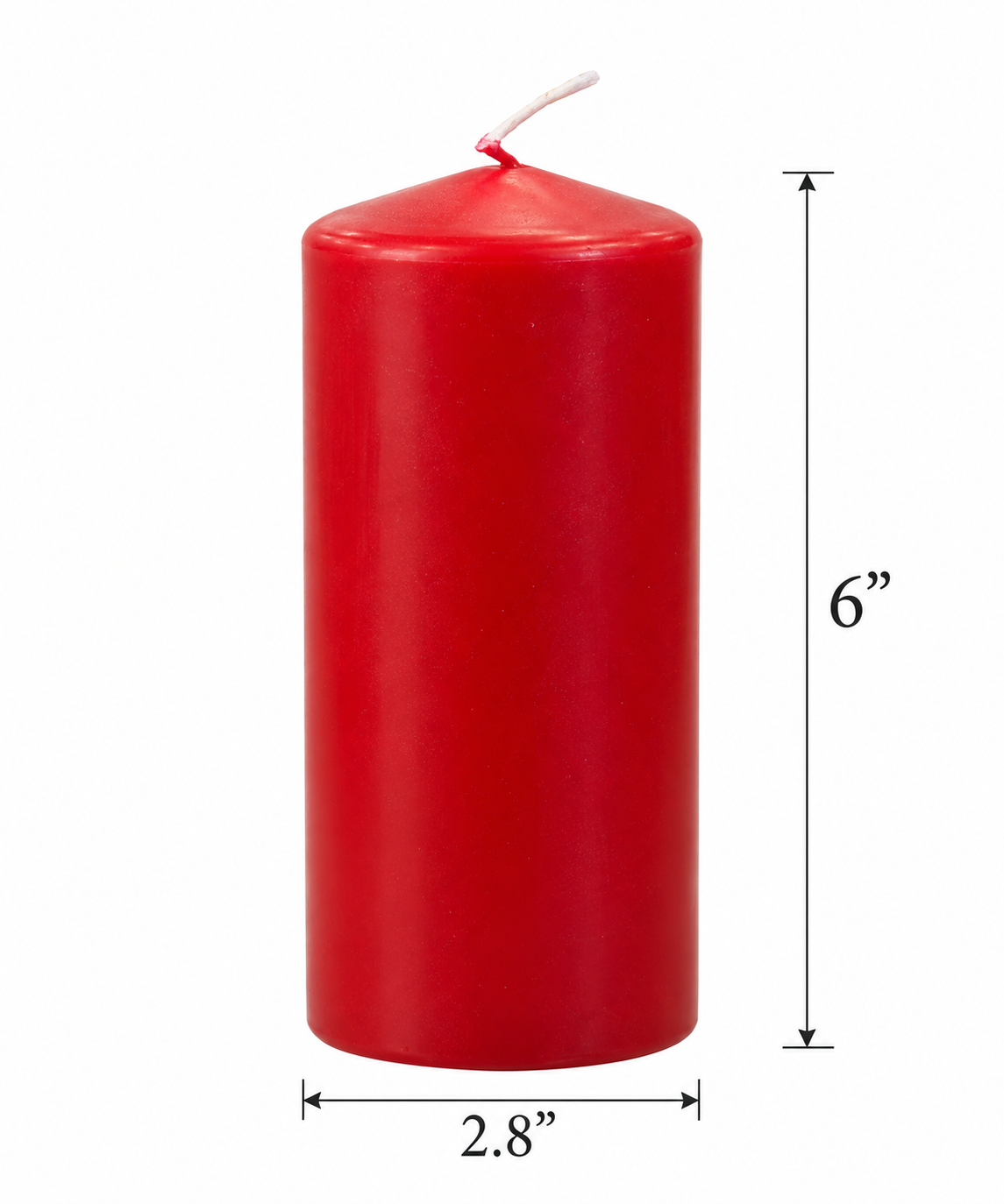Ruby Red Unscented Pillar Candles - Set of 3 | 4 Size Options