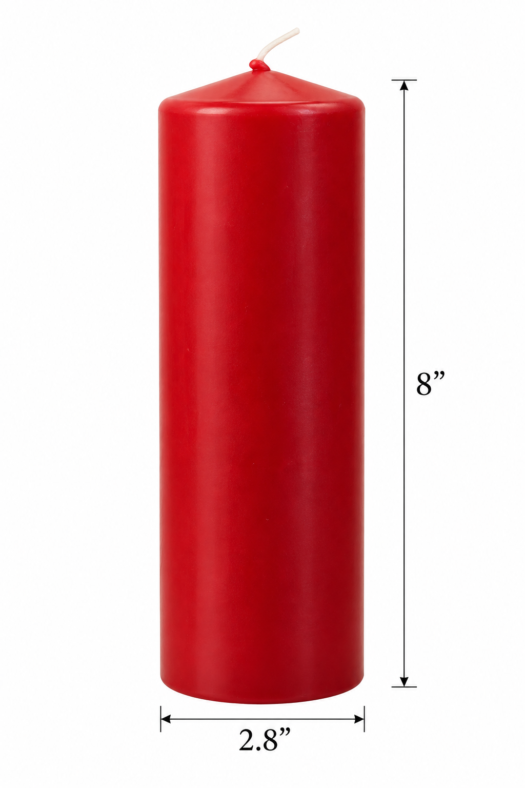 Ruby Red Unscented Pillar Candles - Set of 3 | 4 Size Options