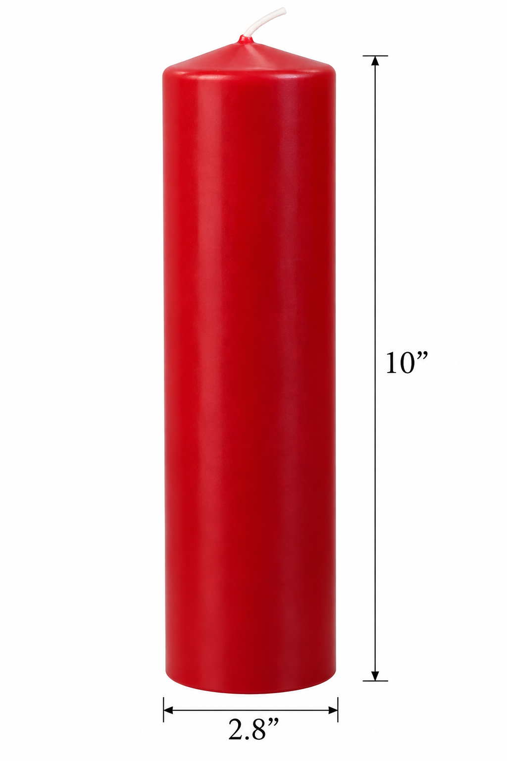 Ruby Red Unscented Pillar Candles - Set of 3 | 4 Size Options