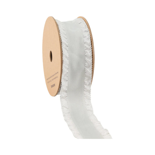 Ruffle Ribbon - Silver | 1.5" Width | 20 Yard Roll