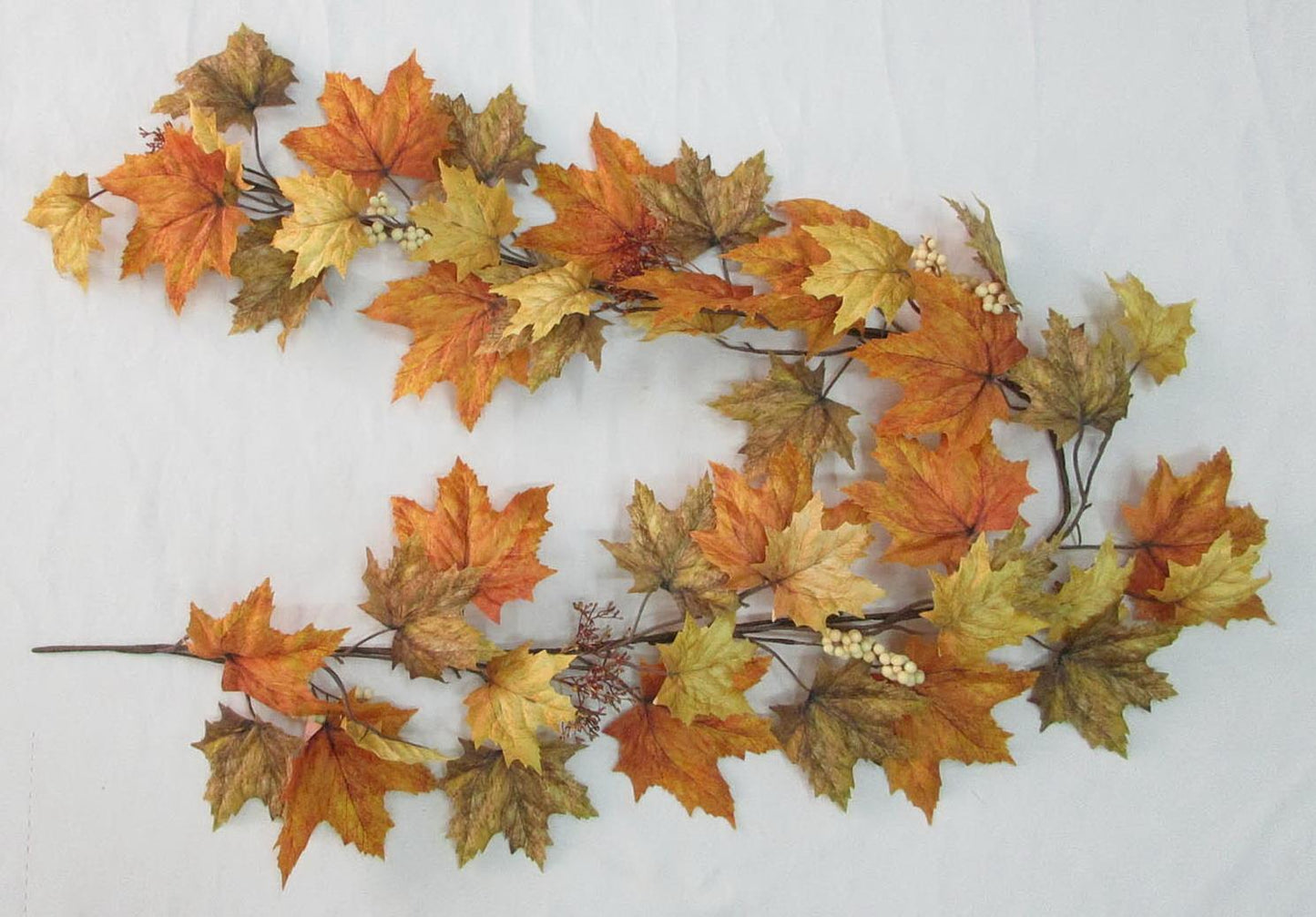 Rust & Gold Canadian Maple Leaf & Berry Garland 6' - Artificial Fall Garland