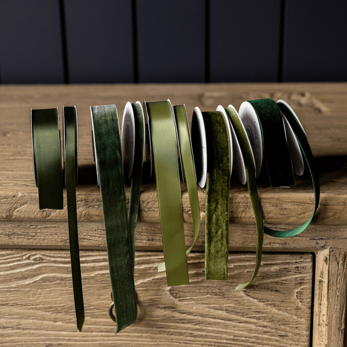 Satin Ribbon - Forest Green | 1/3" & 1" Width | 180" Length