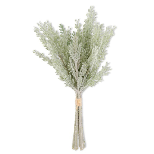 soft green flocked mixed pine bundle 15 inches