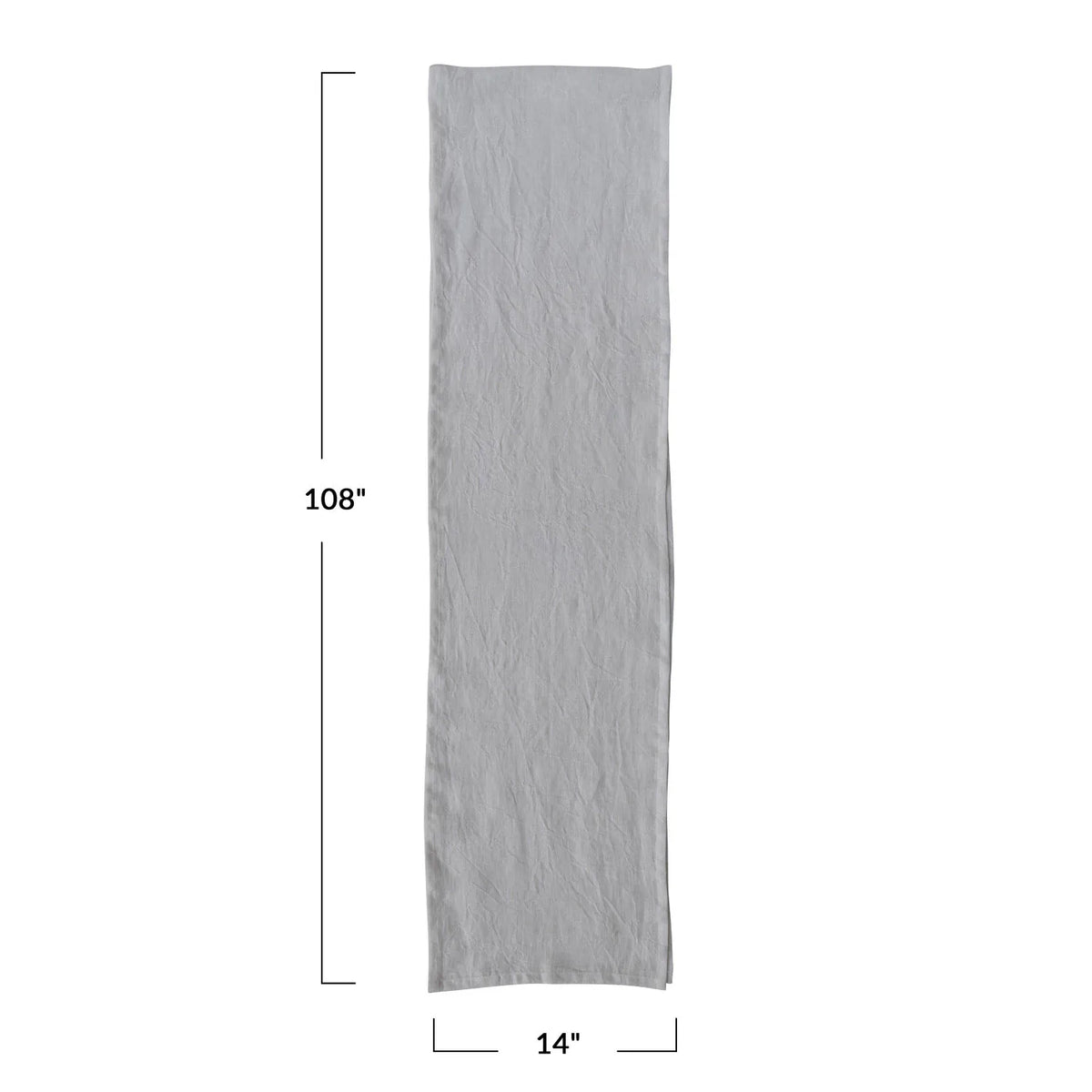 Stonewashed Linen Table Runner 108" x 14" - Ivory